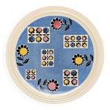 Mid-century German ceramic cake plate with floral patterns by Limburg, 1960s.