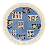 Assiette à gâteau en céramique allemande du milieu du siècle avec motifs floraux de Limburg, années 1960