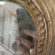 Miroir Louis Philippe doré et perlé