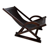 Vintage leather sling chair, 1980s