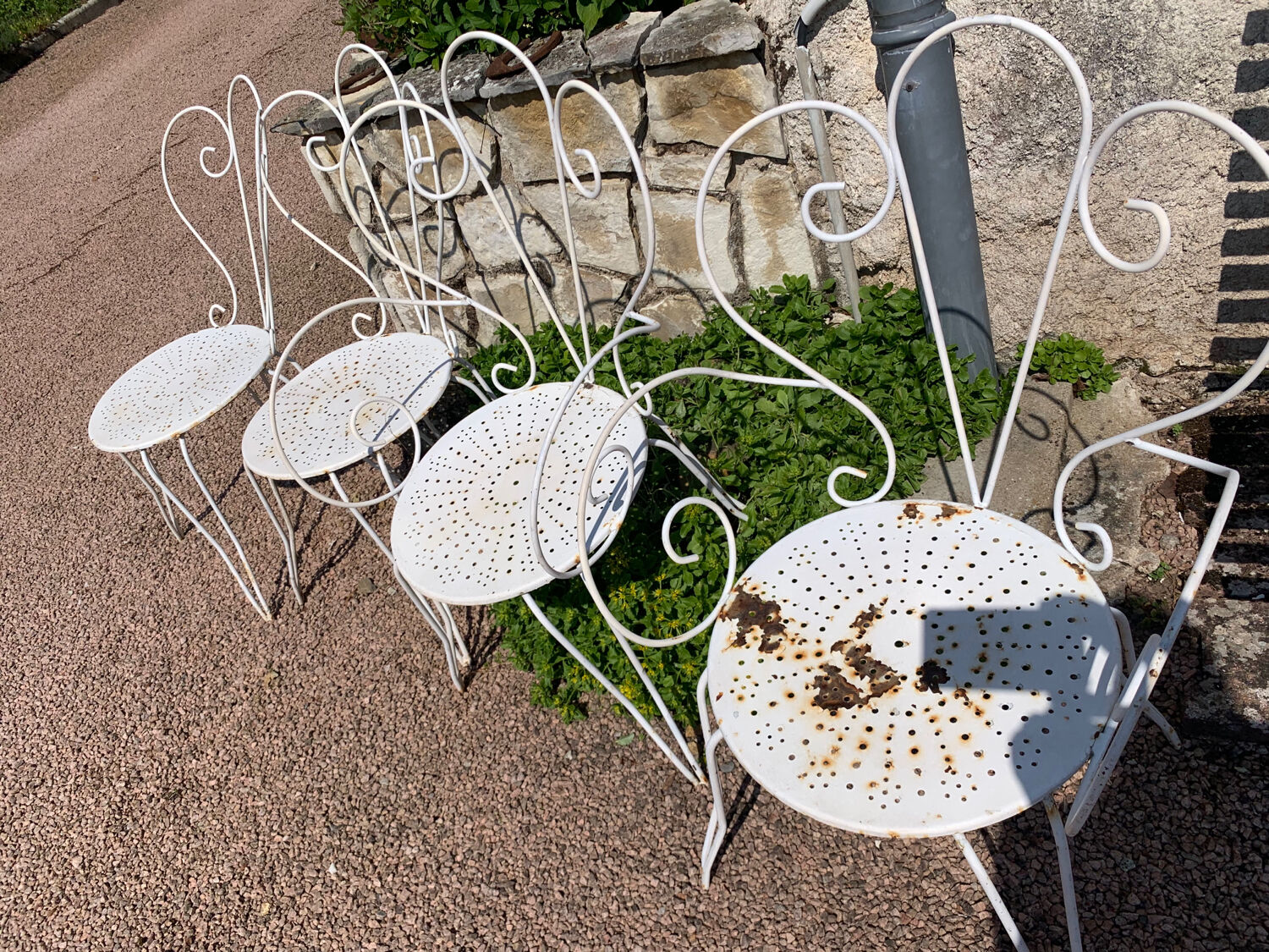2 chaise  & 2 fauteuils de jardin en fer