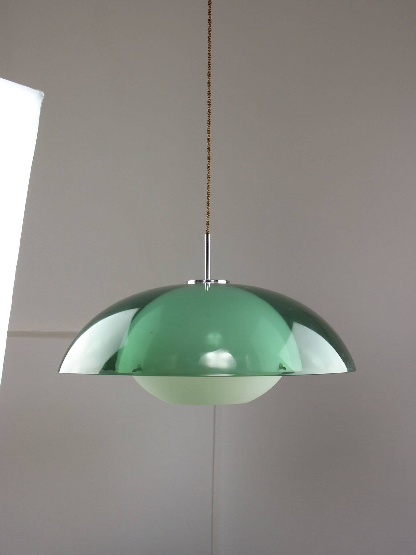 Italian Green Pendant Lamp in Plexiglass