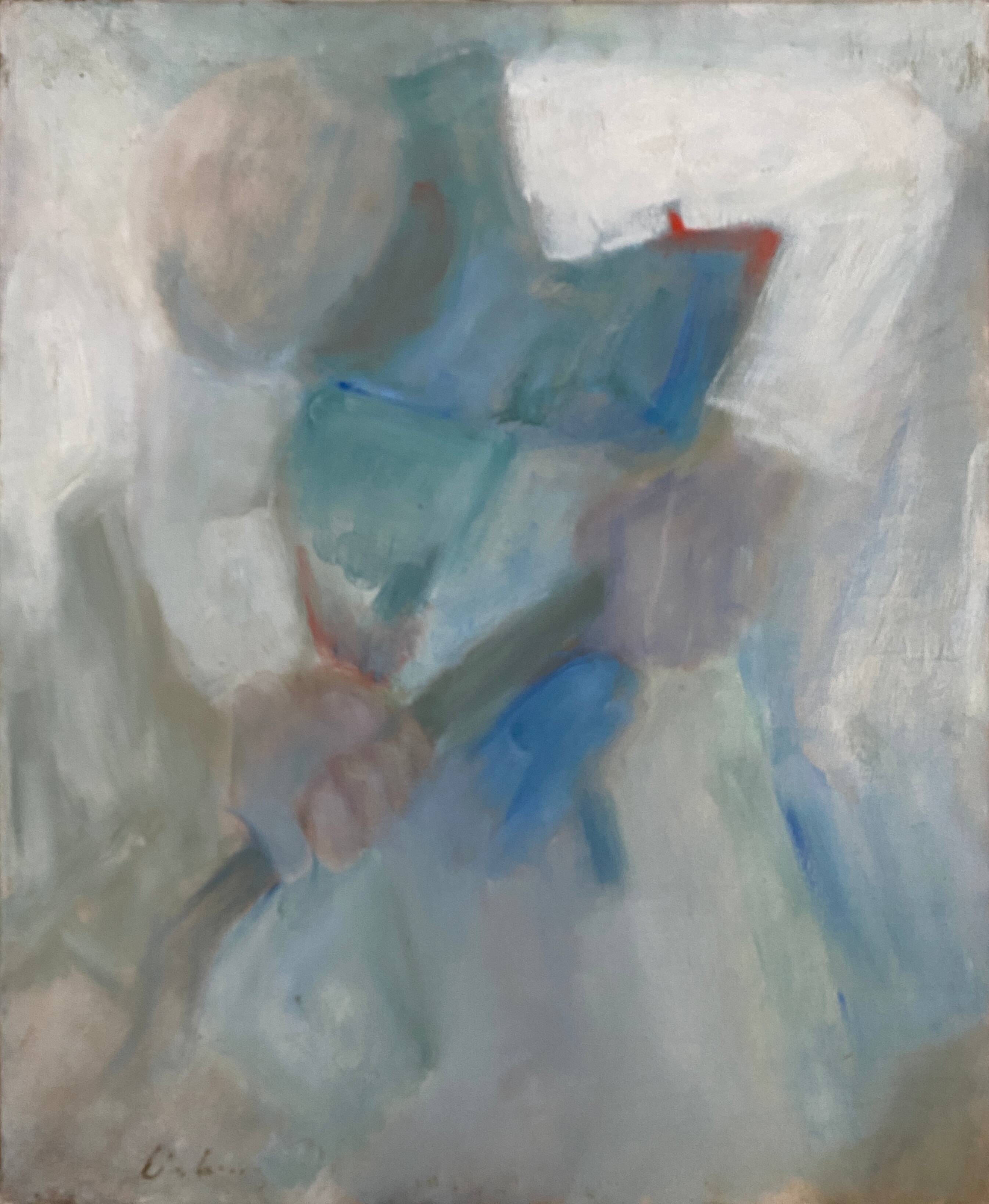 Painting "The worker" by Gilbert LISKENNE (1929-2005)