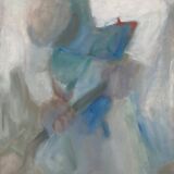 Painting "The worker" by Gilbert LISKENNE (1929-2005)