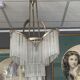 Art deco chandelier silver bronze grapevine