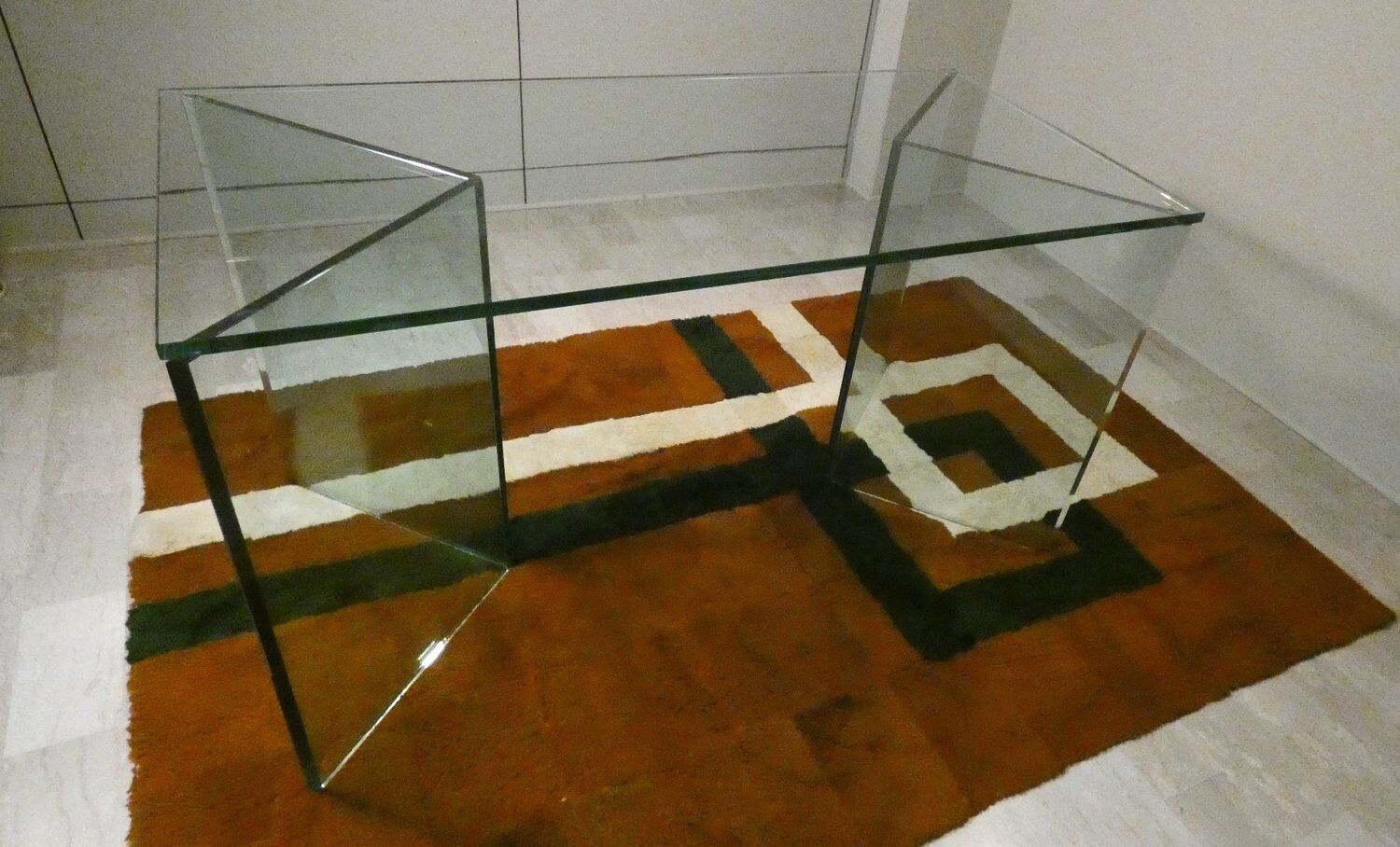 Bacco desk in transparent glass attributed to Tonelli, Italy, 1980s.