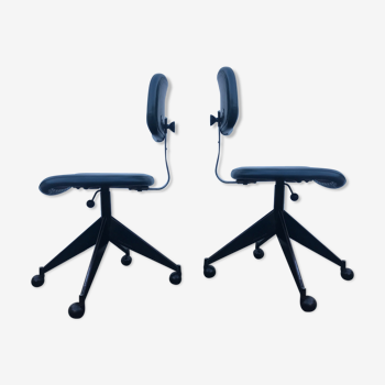 Pair of high-rise adjustable chairs from Velca Legnano (Italy) for Jules Wabbes 1960