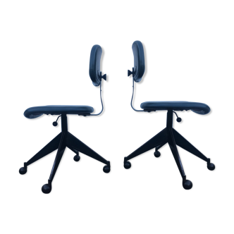 Pair of high-rise adjustable chairs from Velca Legnano (Italy) for Jules Wabbes 1960