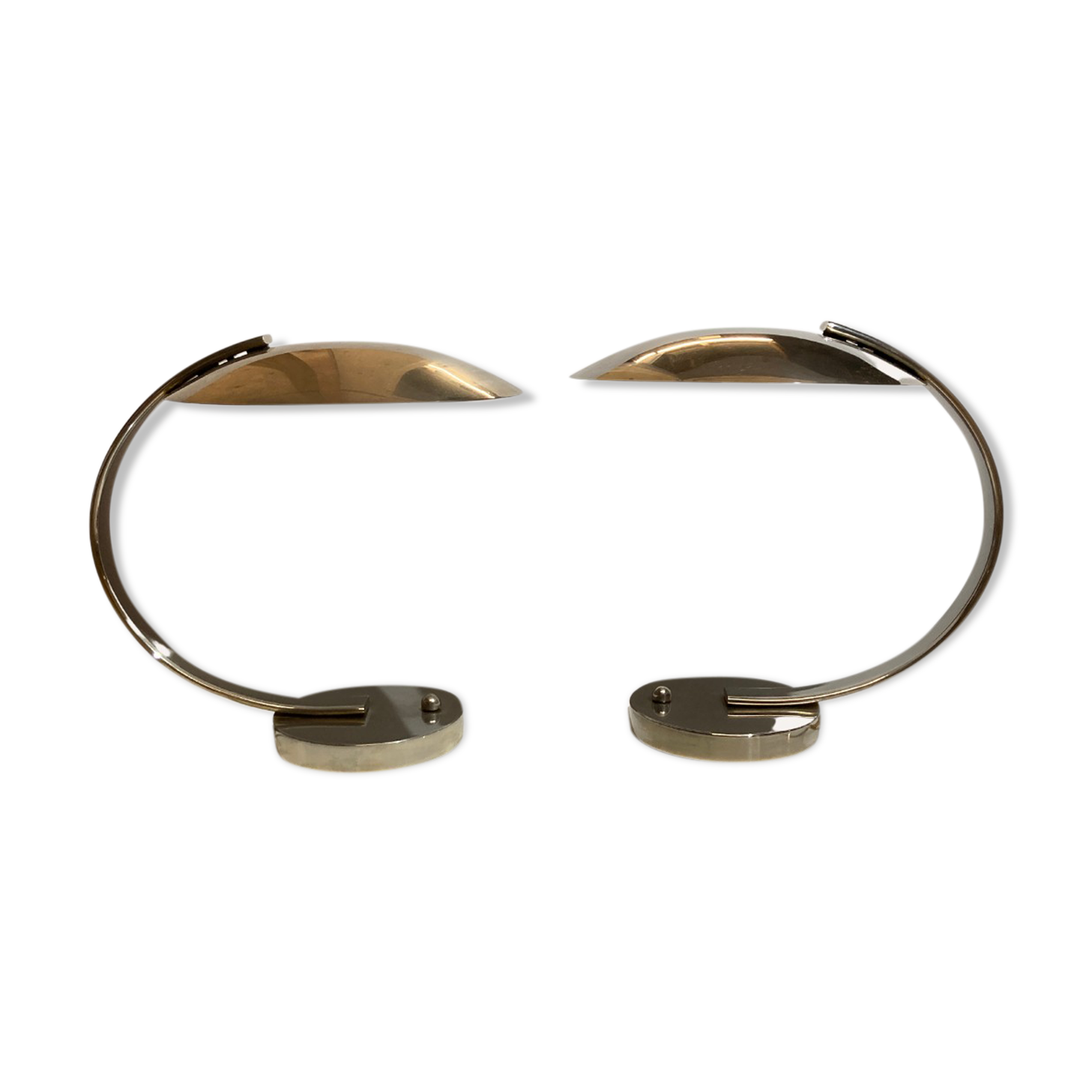 Pair of UFO Art Deco style desk or table lamps by Disderot for Soka, France 1970s