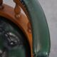 Elegant green English chesterfield office chair made of cowhide leather