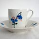 6 Limoges porcelain coffee cups, hand decorated, 1930s