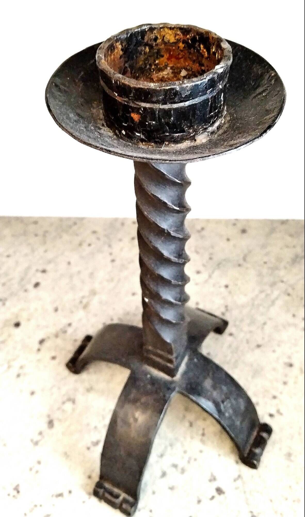 Scandinavian 1940s wrought iron candle holder by Einar Persson