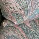 Vintage wicker lounge chair with pastel cushions – 1980s