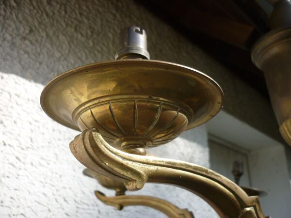 Lustre ancien en cuivre et laiton