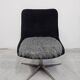 Mid-century redesigned swivel chair in velvet and faux fur.