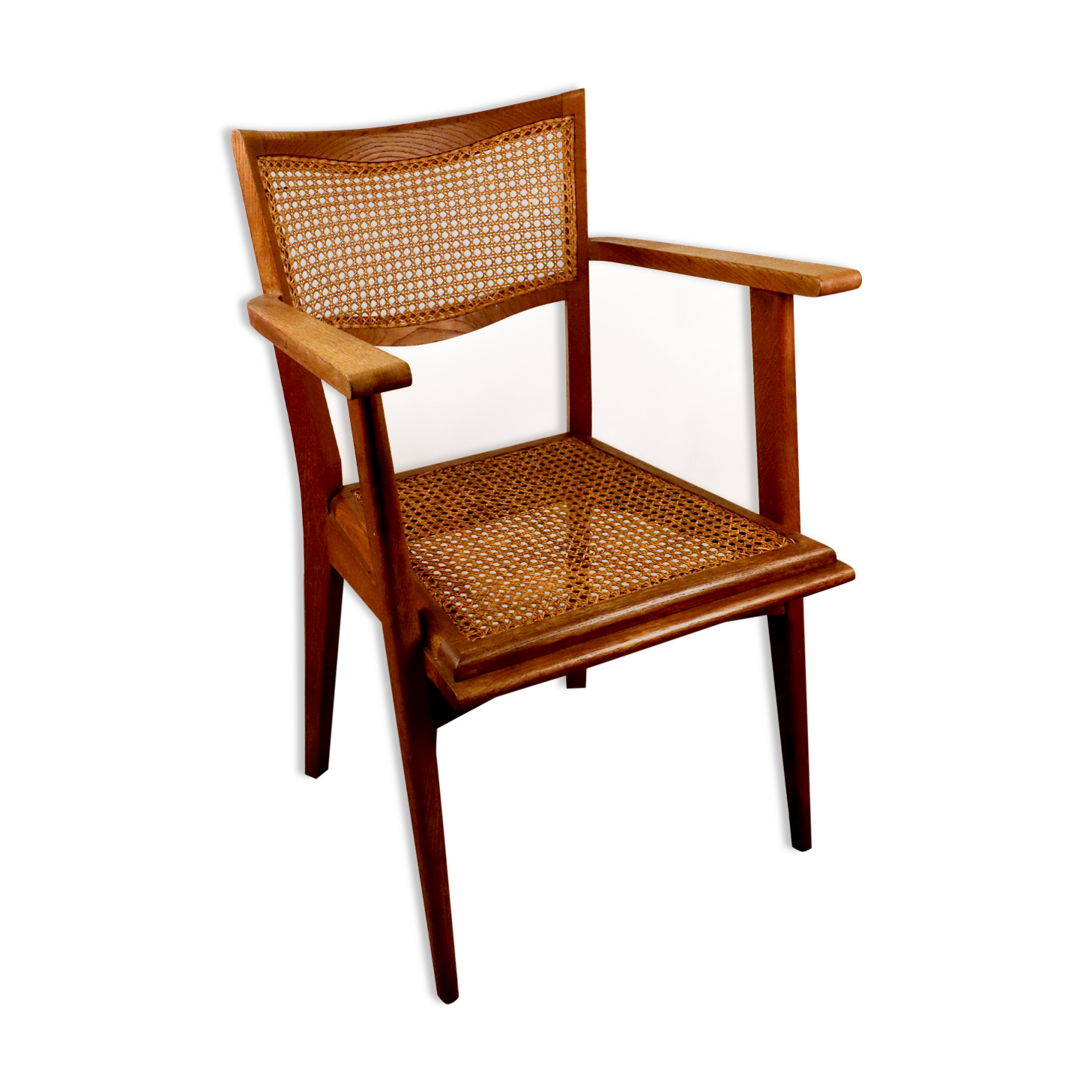 Vintage wooden armchair and canning 1950