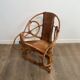 Organic Modernist Armchair in Rattan and Cowhide, Italian Work, A