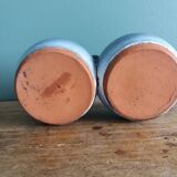 Glazed terracotta double salt dish