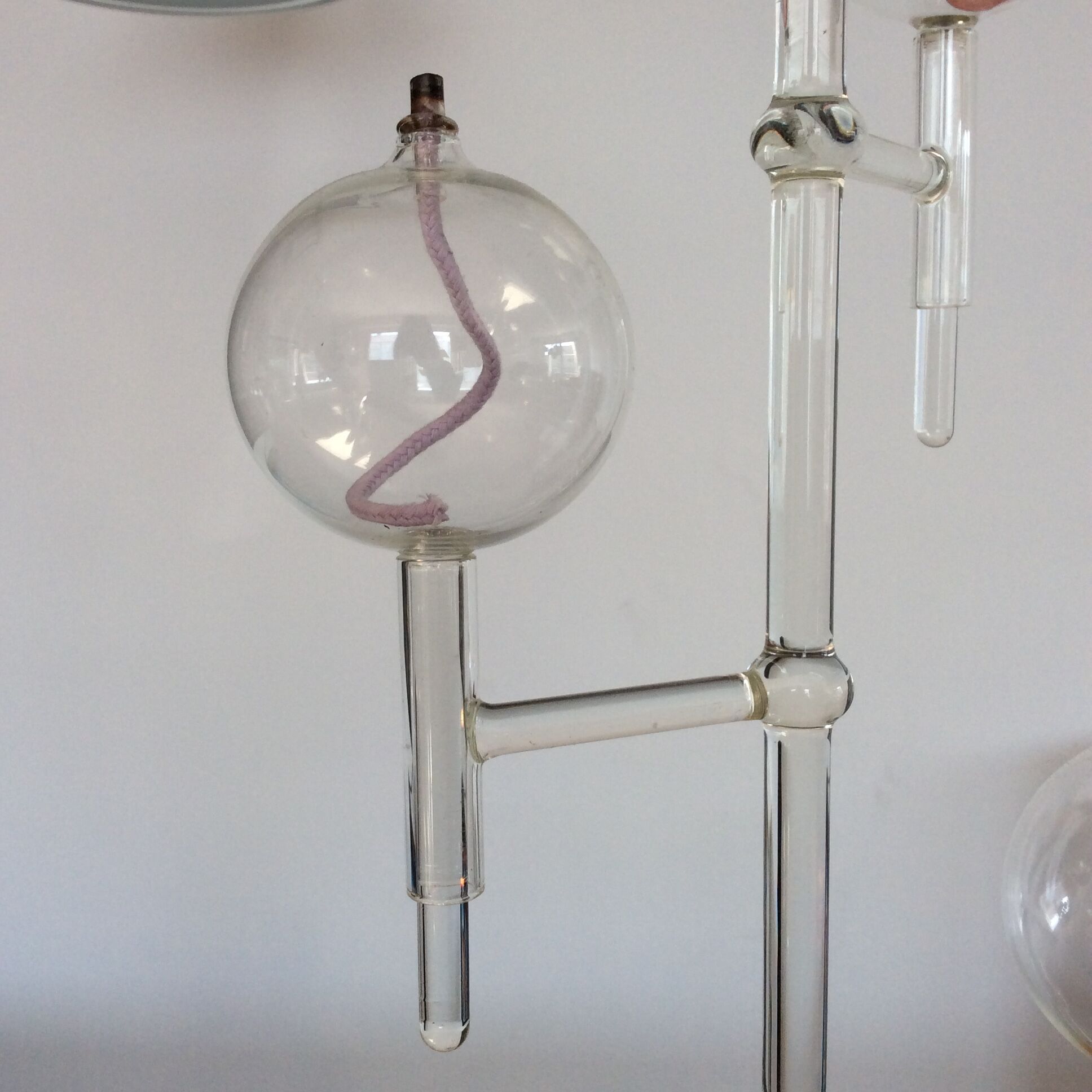 Vintage blown glass oil lamp