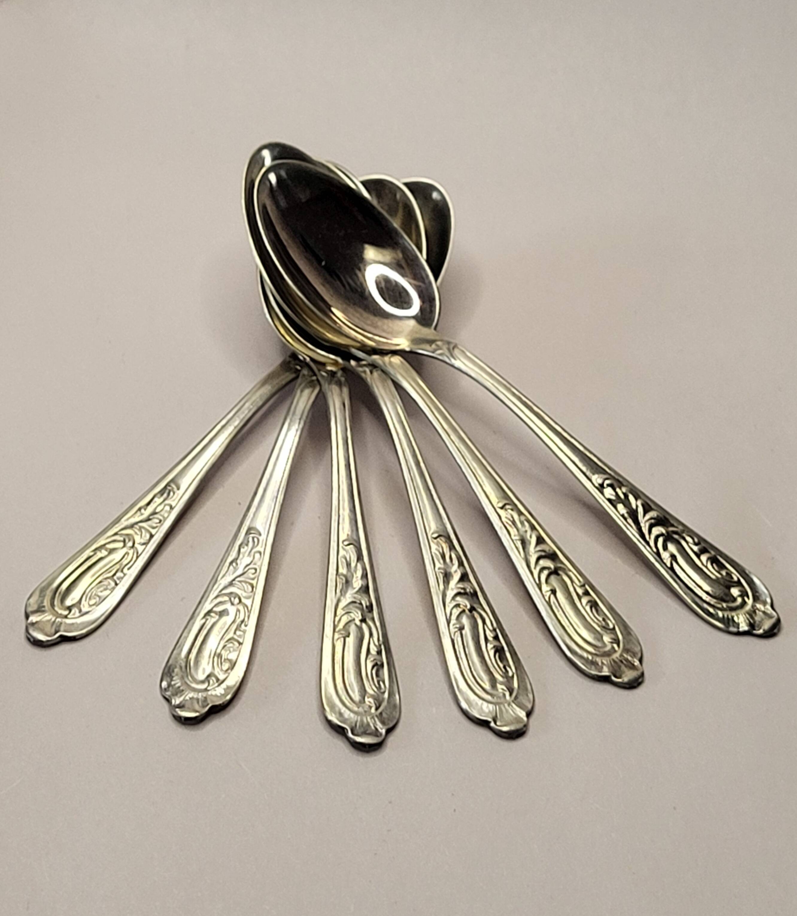 Italian Silver Coffee Spoon Set of 6
