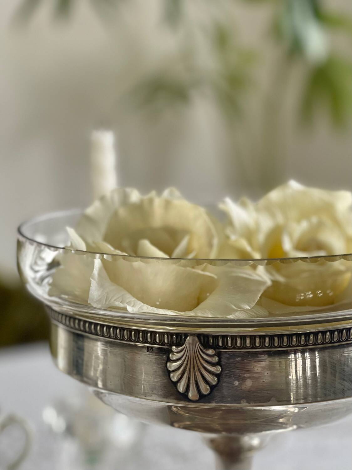 Coupe ancienne en verre et métal argenté