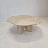 Italian travertine coffee table, 1980s