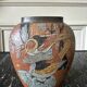 Vase en laiton émaillé