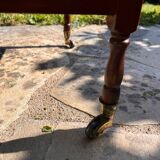 Porte-revues vintage en acajou avec poignée, style Canterbury