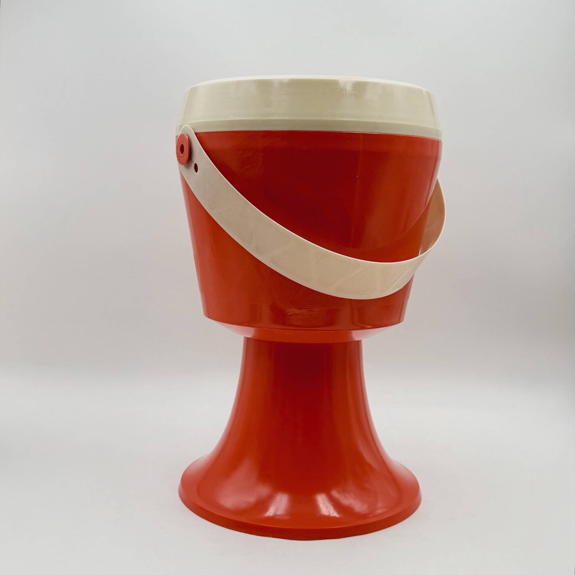 Tabouret de rangement orange Flair Pays-Bas années 70