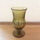 Bubbled glass vase, Biot style, moss green