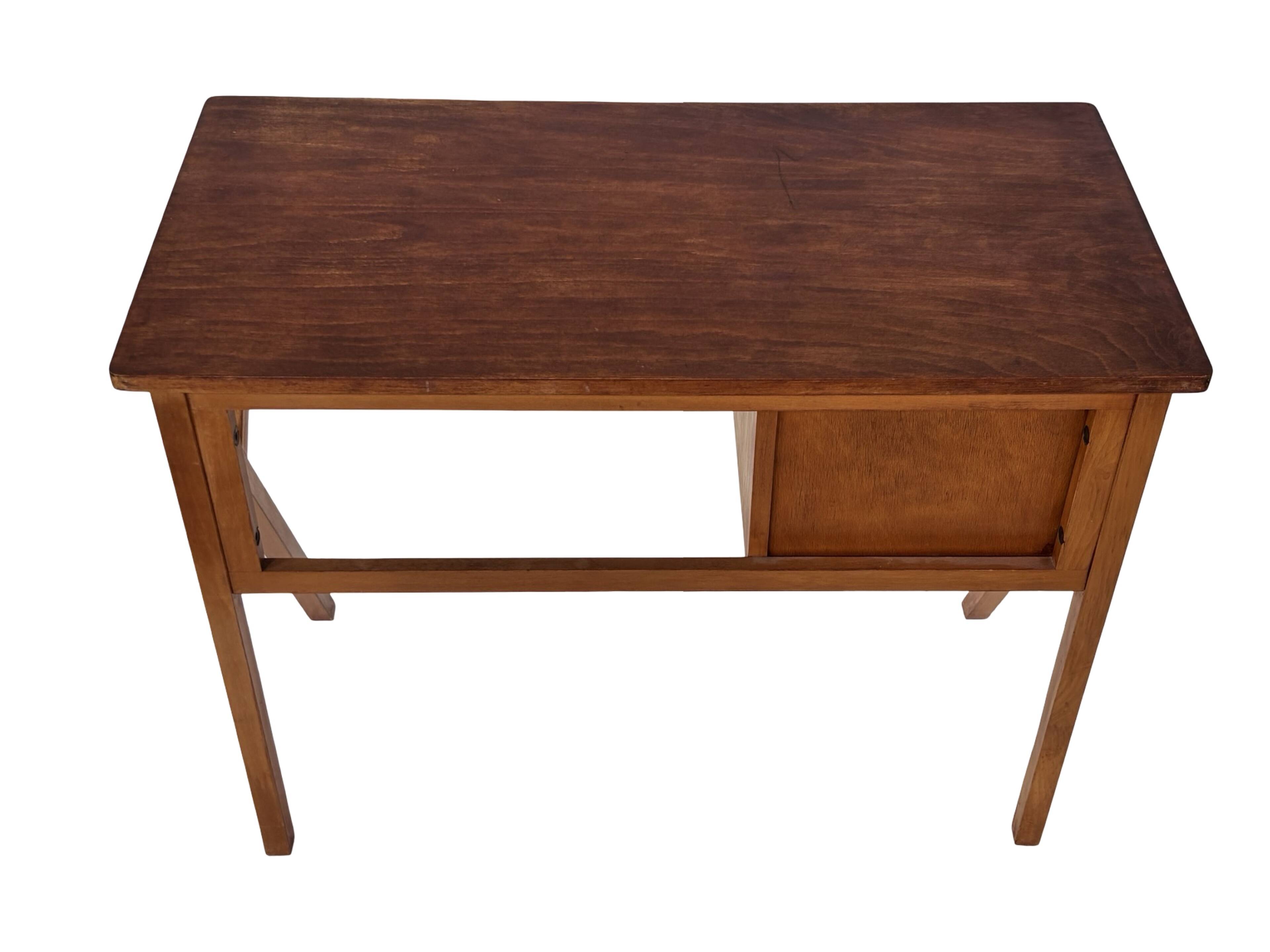 Vintage desk, compact model, minimalist desin teak, 1960s