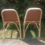 Vintage rattan and skai chairs
