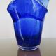 Large "handkerchief" vase in blown cobalt blue glass, 1960s.