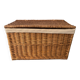 Woven wicker vintage suitcase