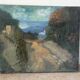 The distant castle, oil on canvas signed