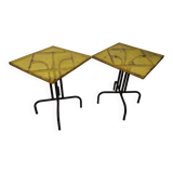 Vintage perforated metal bistro table