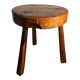 Tabouret tripode ancien fait main – Bois massif