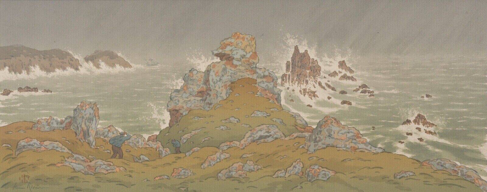 Lithograph by Henri Rivière La Tempête
