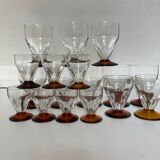 Set of Art Deco faceted glasses