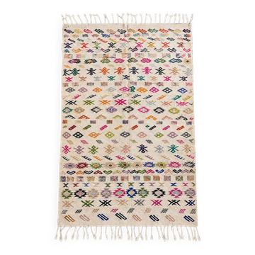 Tapis Kilim berbère marocain en laine multicolore – 267 × 165 cm