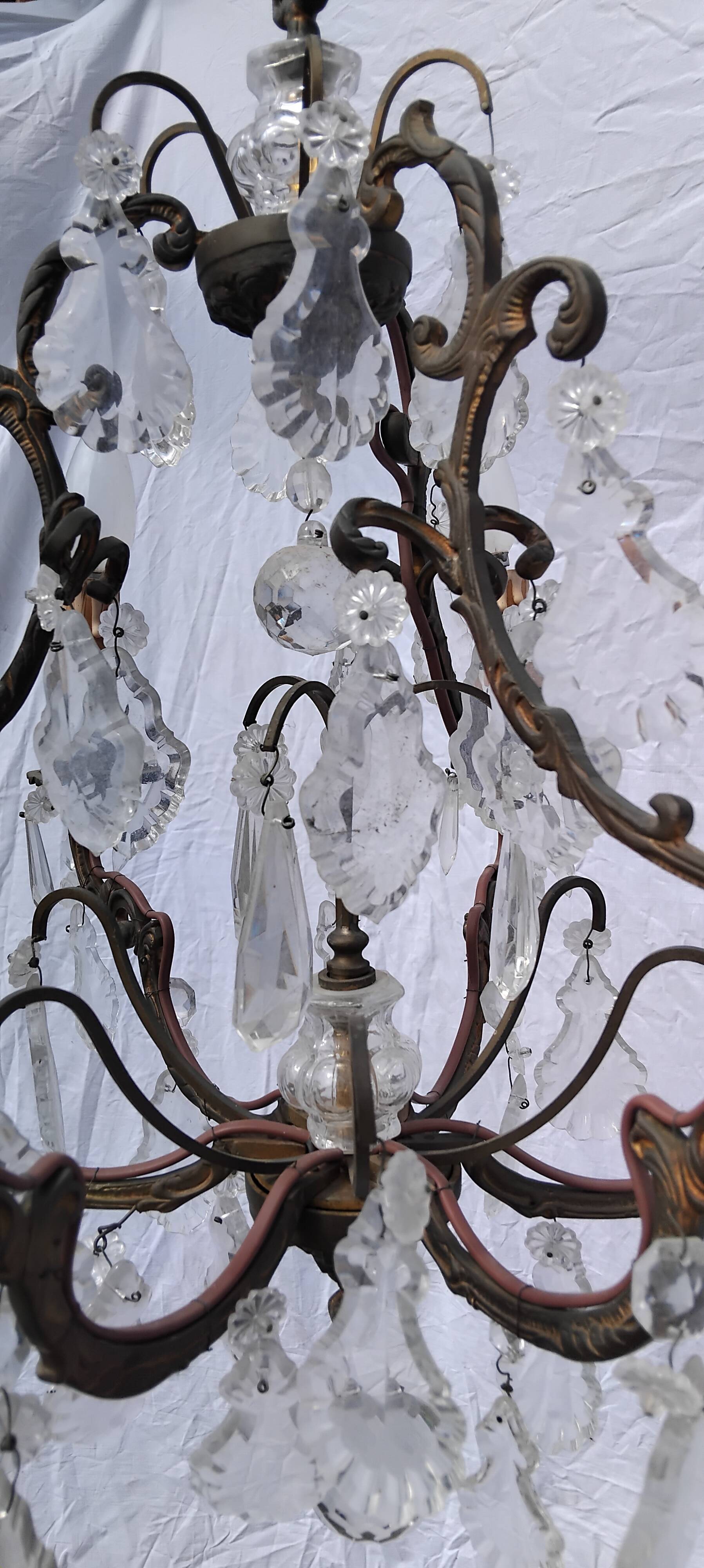 Lustre pampilles ancien cristal