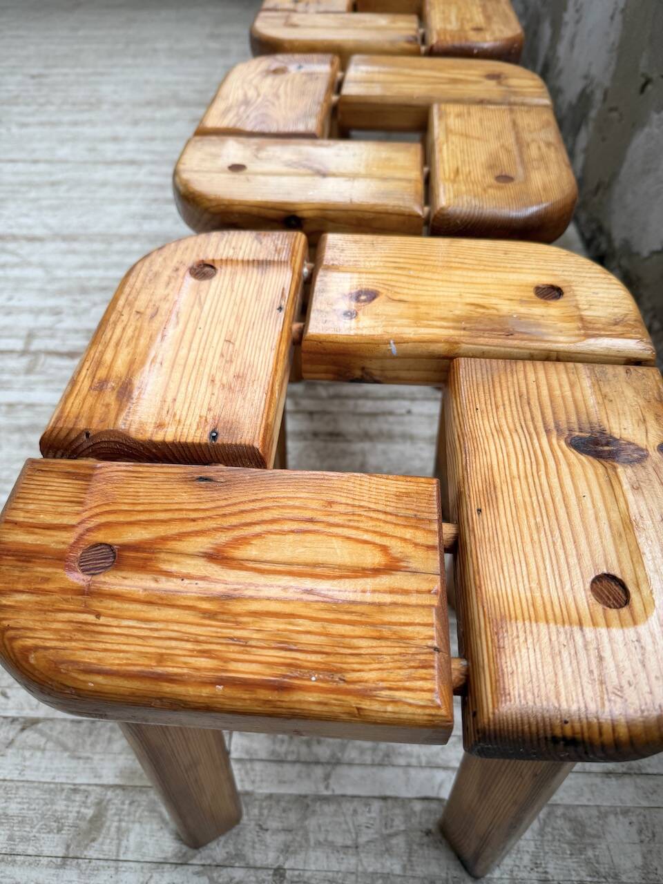 Set of 6 Olof Ottelin stools, Finland 1950.