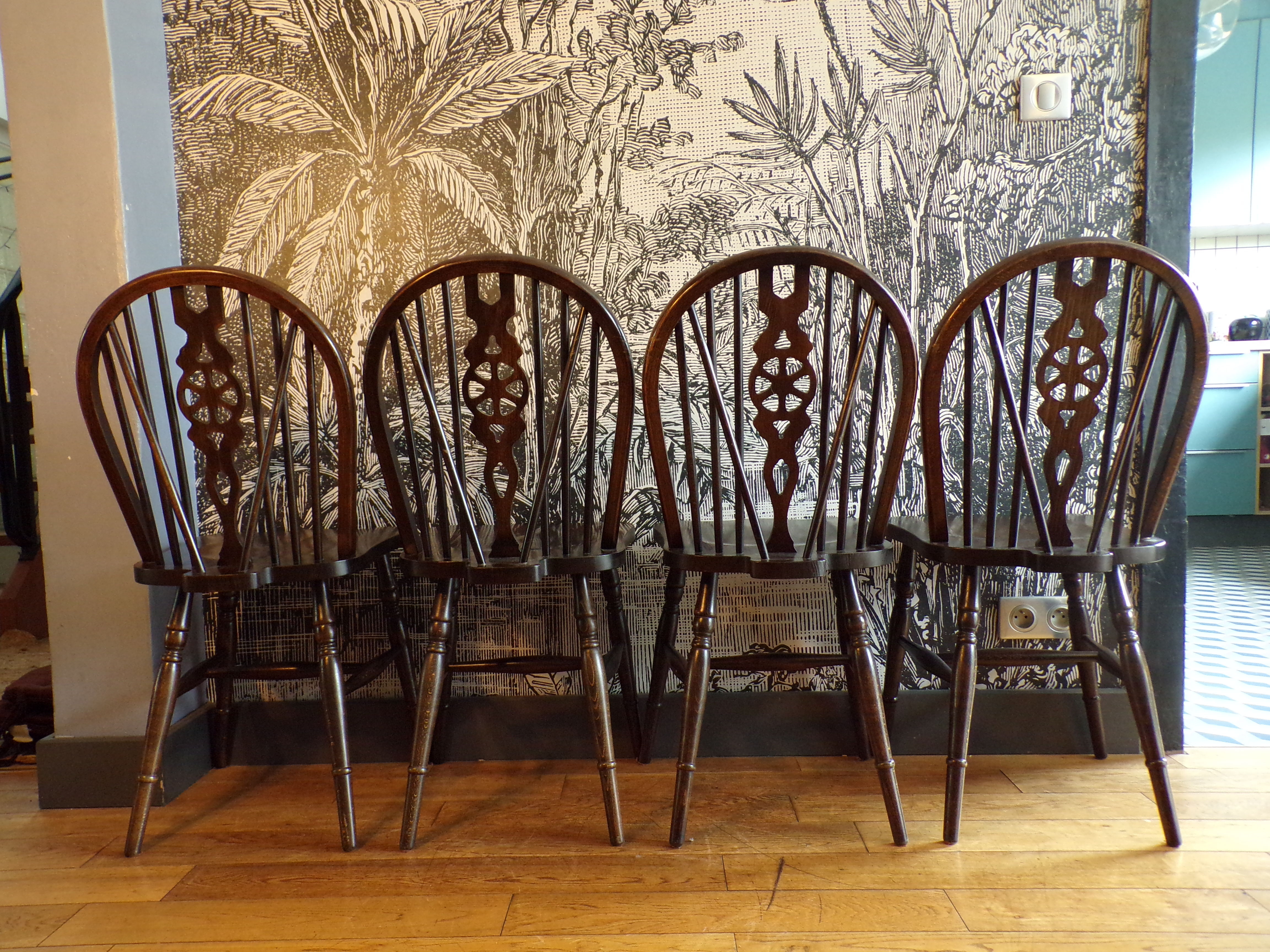 4 Scandinavian Windsor chairs