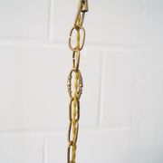 Chandelier antique four flames with glass beads, brass, boho lamp