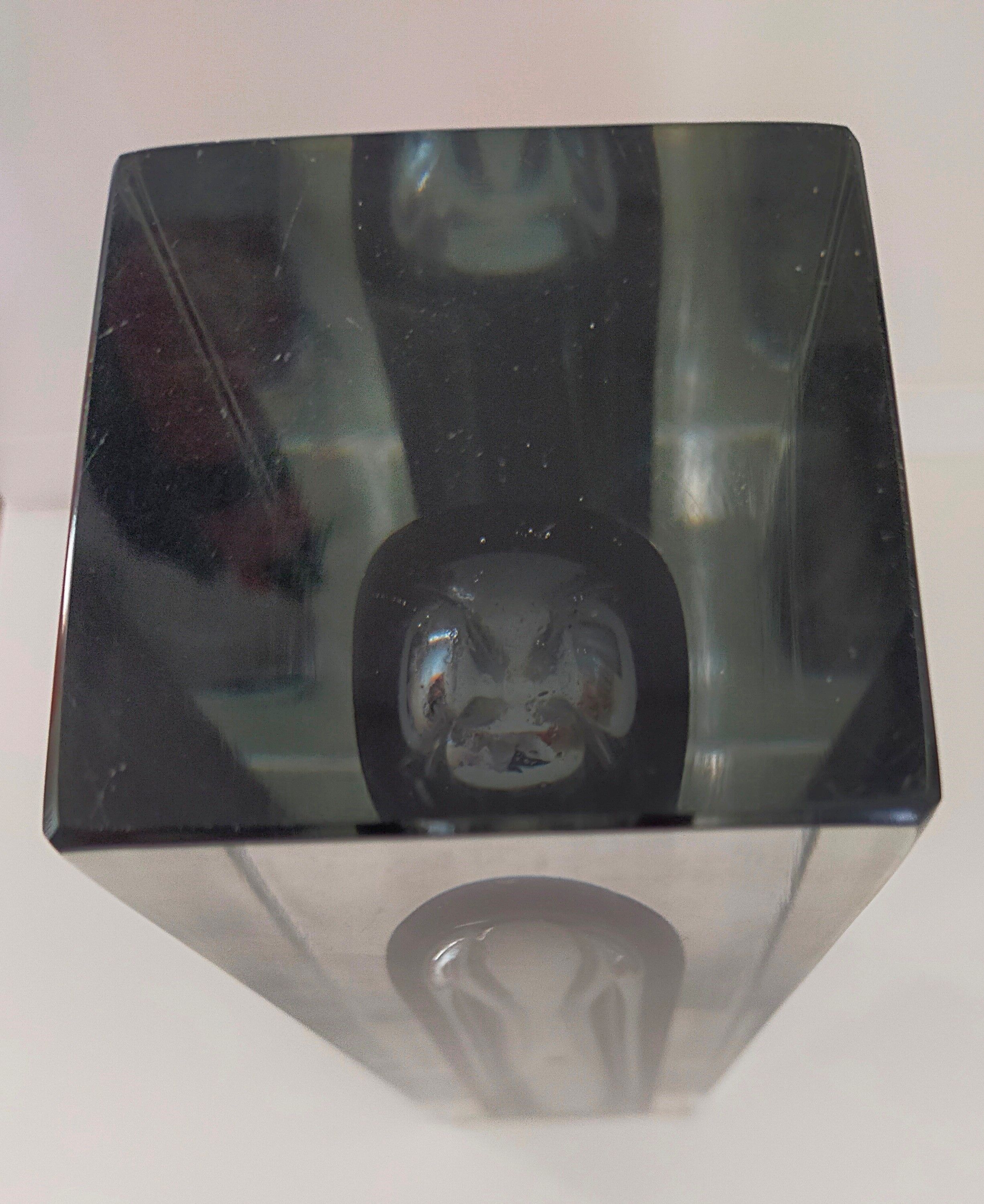 Vase vintage sommerso en verre Murano Flavio Poli Seguso 1970