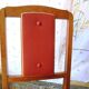 Set of 5 wooden chairs and red skaï