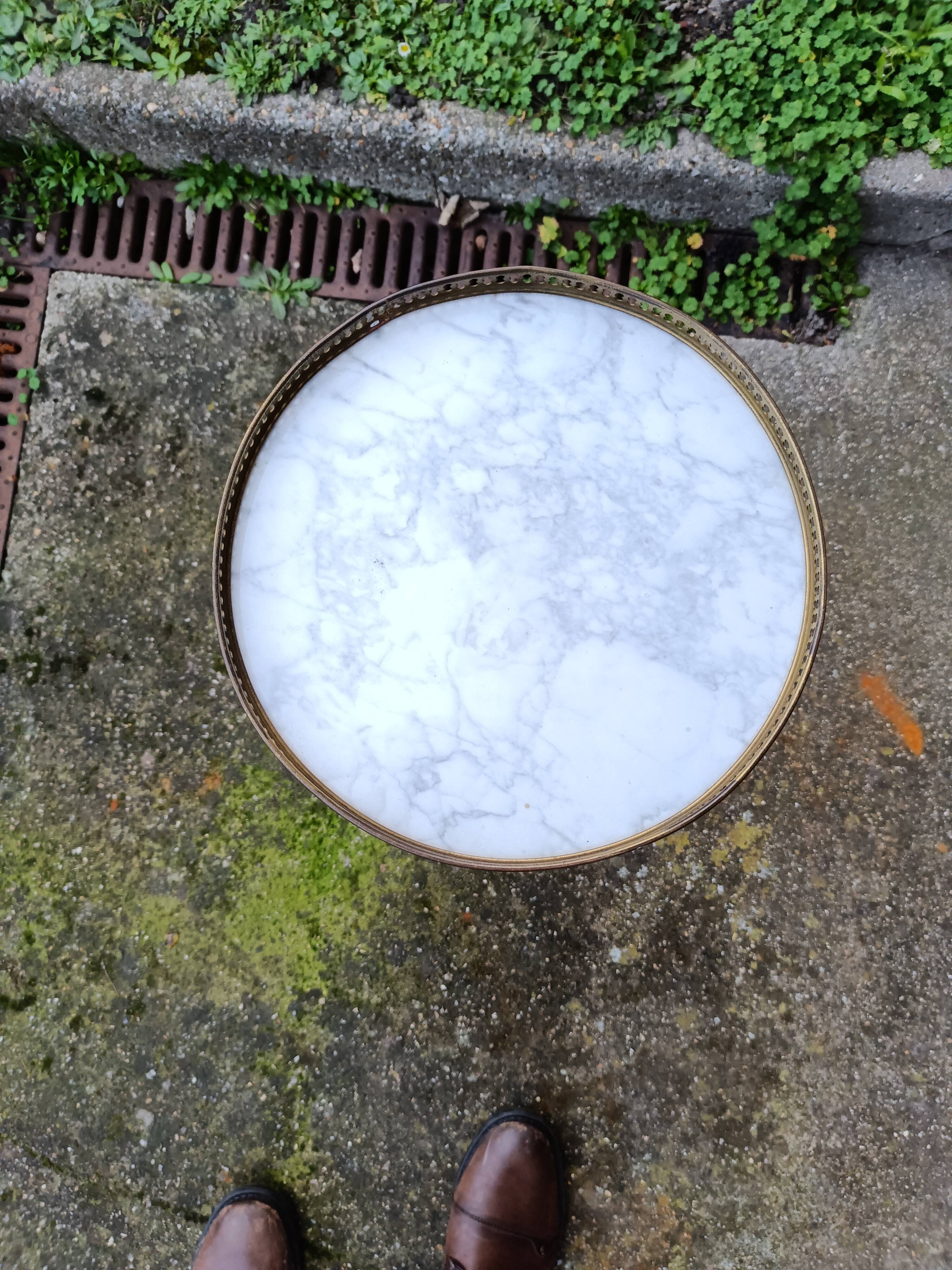 Marble table side or table pedestal table