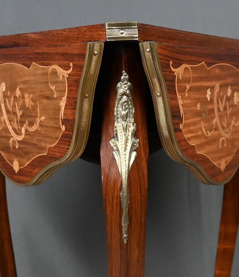 Small Folding Table in Mahogany, Napoléon III period – 2nd half of the 19th century