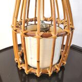 Rattan pendant lamp design 60s - 70s
