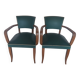 paire de chaises, fauteuils bridges vert foncé